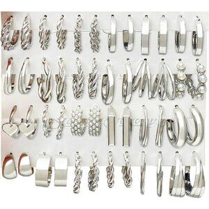 Gold hoop earrings set 24 pairs dangle chunky twisted hypoallergenic gift